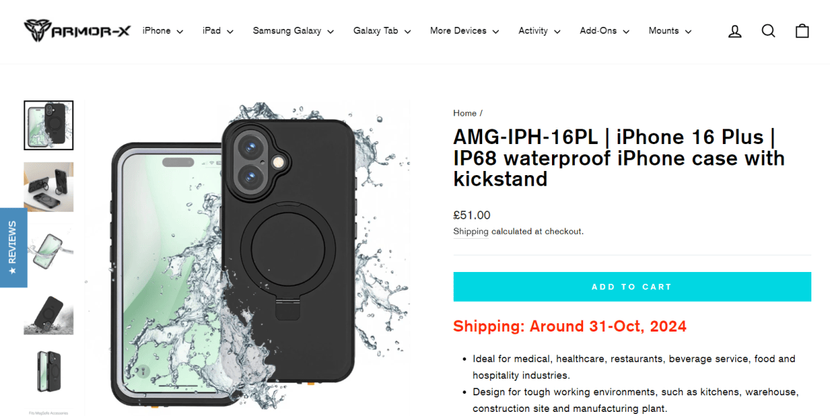 Armor-X iPhone 16 case